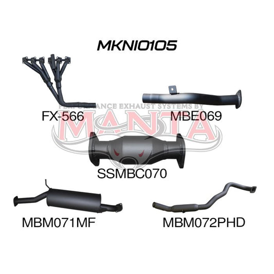 MANTA 4X4 NISSAN PATROL GU 4.5L TB45 PETROL WAGON 2.5" ALUMINISED/STAINLESS STEEL EXHAUST