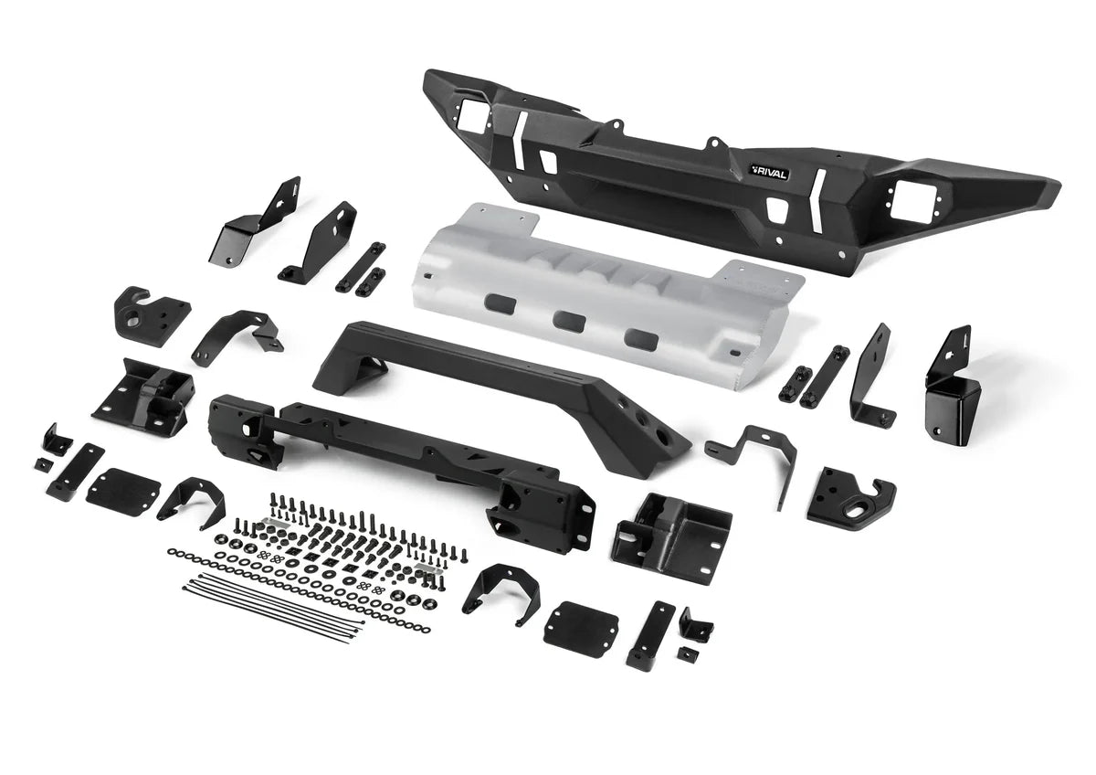 RIVAL 4X4 Aluminum Front Bar SUITS Jeep Wrangler 2007-On / Gladiator 2020-On includes RIVAL FOG lights (Set of 2)