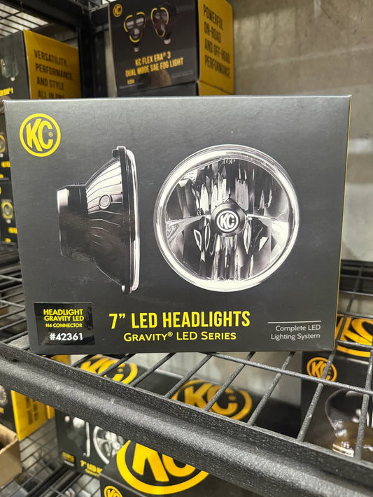 KC HILITES Gravity LED 7" Headlight replacement DOT low/high UNIVERSAL