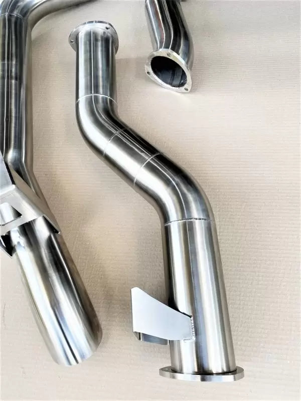 FATZ VDJ79 Series, JMacx Converted Turbo Back 4″ Exhaust. STRAIGHT THROUGH PIPE / OVAL OFFSET MUFFLER