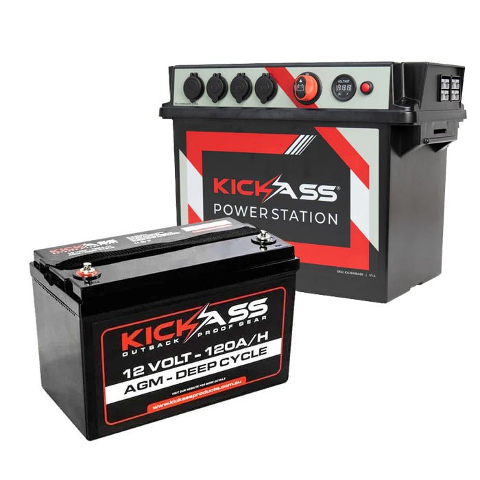 KICKASS Portable Battery Box & 120AH Battery Combo