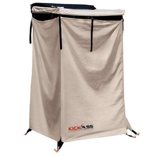 KICKASS Premium Shower Awning with Roof & LED Light Strip