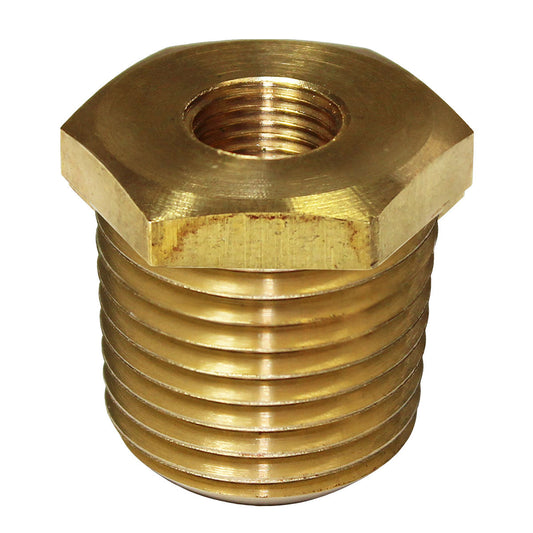 SAAS Gauge Bush Brass Adaptor 3/8-18 NPT to 1/8-27 NPT