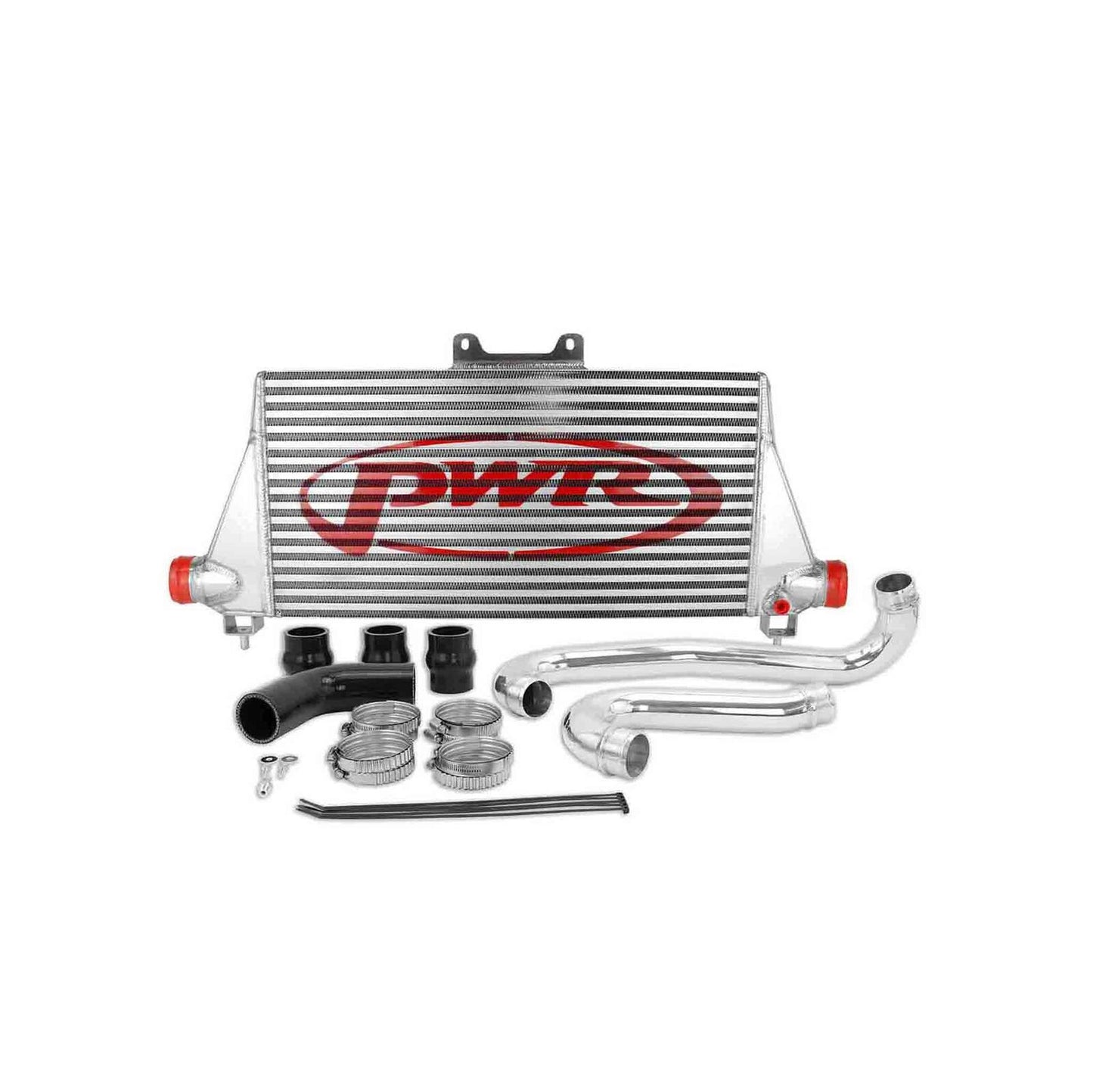 PWR 42/55mm Stepped Core Intercooler & Pipe Kit (Toyota Hilux 2.8L 2015-2020) POLISHED / BLACK POWDER COAT