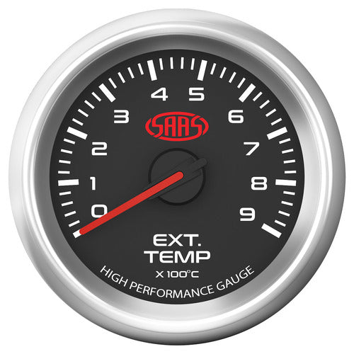 SAAS Exhaust Temp Gauge 0°-900° 52mm Black Muscle Series 3 (SG32240)