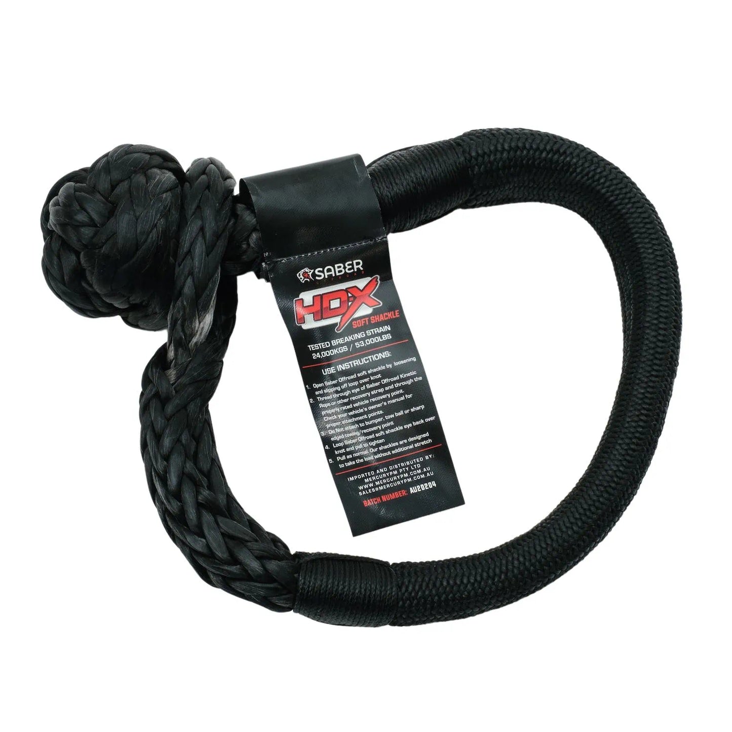 SABER OFFROAD 24,000KG HDX Soft Shackle with Technora Binding