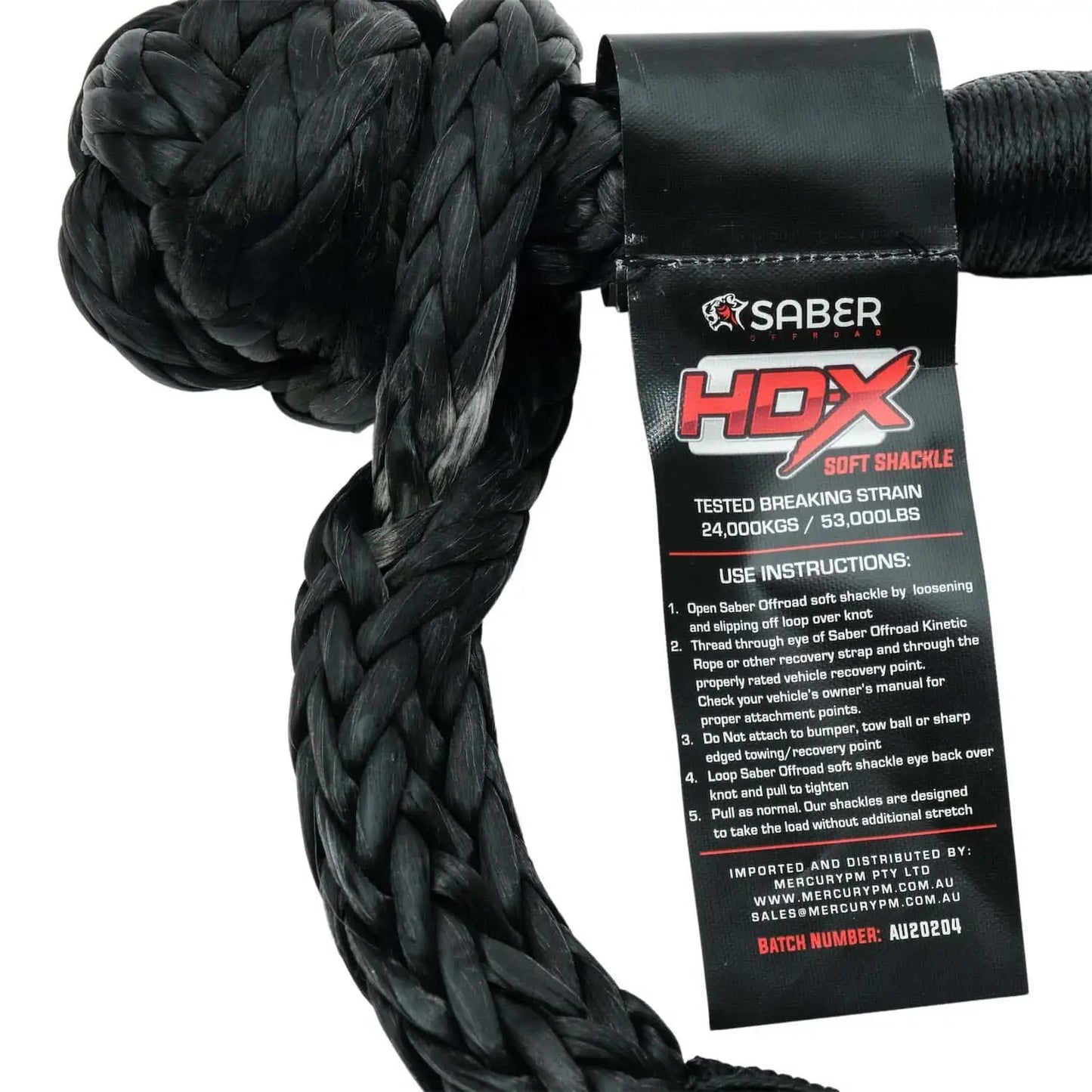 SABER OFFROAD 24,000KG HDX Soft Shackle with Technora Binding