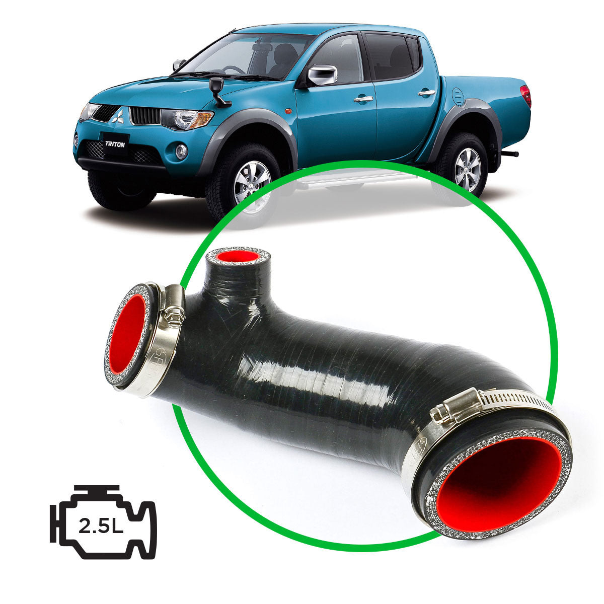 SAAS Mitsubishi Triton 2.5L MN 4x4 Silicone Airbox to Turbo Intake Pipe Help prevent Intake collapse