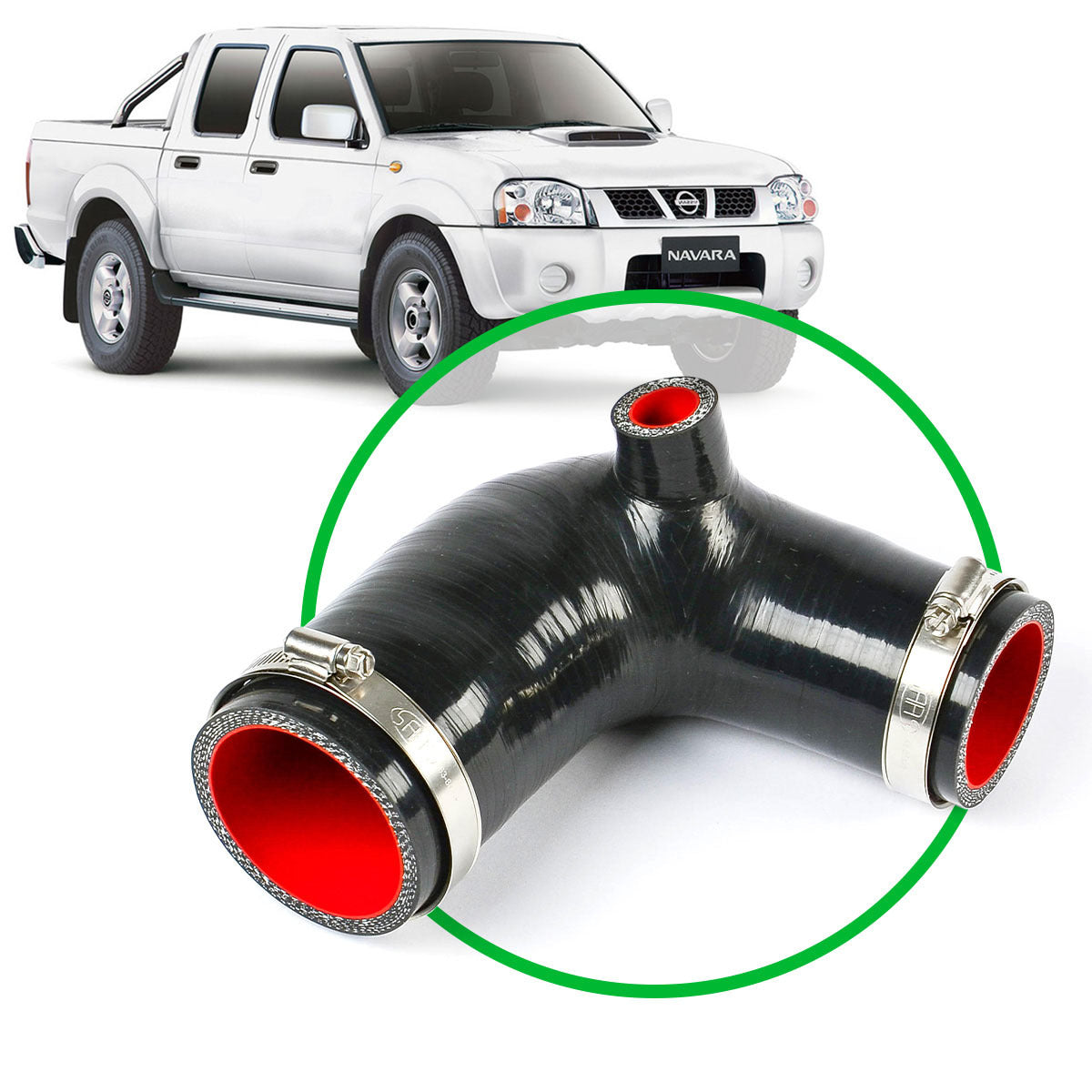 SAAS Nissan Navara D22 ZD30 Silicone Airbox to Turbo Intake Pipe 6 ply Silicone Laminate Upgrade