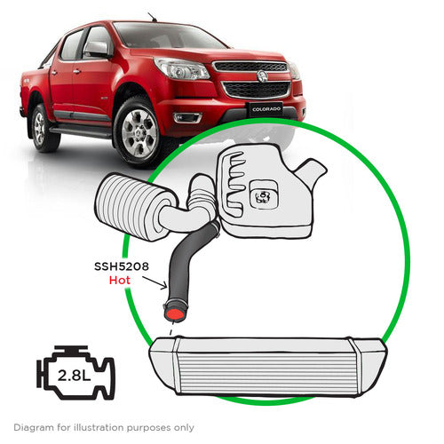 SAAS INTERCOOLER HOT SIDE SILICONE PIPE KIT / Holden Colorado RG 2.8ltr 2012-2013 CTDI