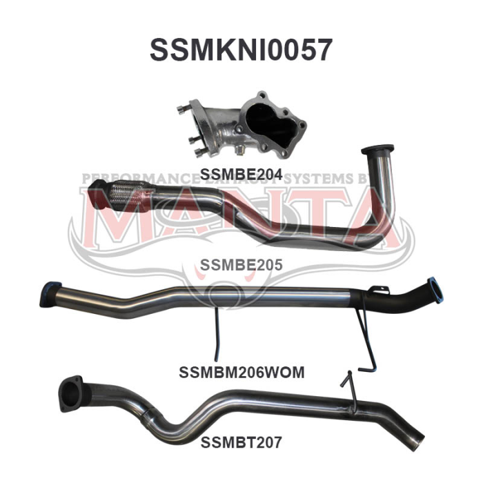 MANTA 4X4 NISSAN PATROL GQ 3.0L RB30 PETROL WAGON 3" ALUMINISED/STAINLESS STEEL EXHAUST