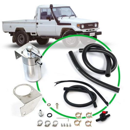 SAAS Oil Catch Tank Full Kit Landcruiser 75 Series 1HZ 1990-1999 Billet Can Polished Aluminium