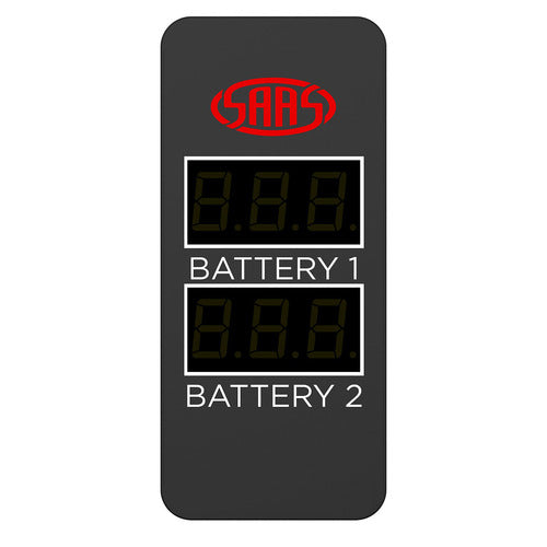 SAAS Dual Volt Digital Gauge 8v-18v Carling Mount 36.83mm x 21.08mm