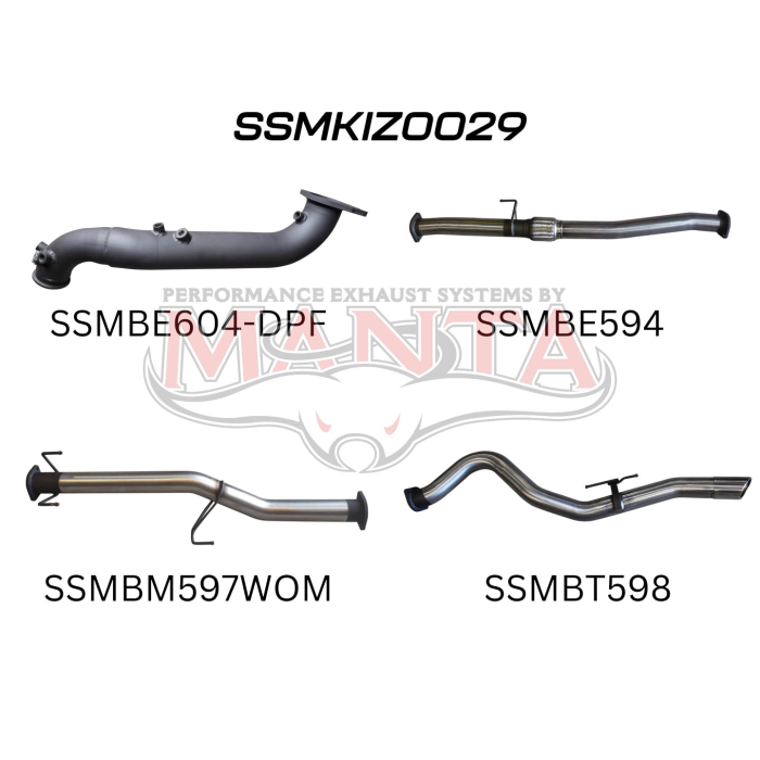 MANTA 4X4 ISUZU DMAX 3.0L 2017 - 2021 ALUMINISED/STAINLESS STEEL EXHAUST