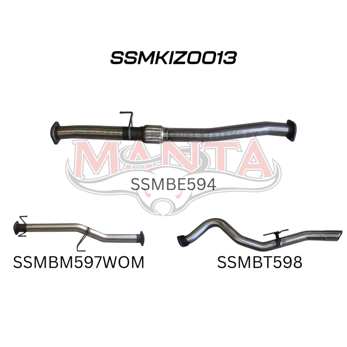 MANTA 4X4 ISUZU DMAX 3.0L 2017 - 2021 ALUMINISED/STAINLESS STEEL EXHAUST