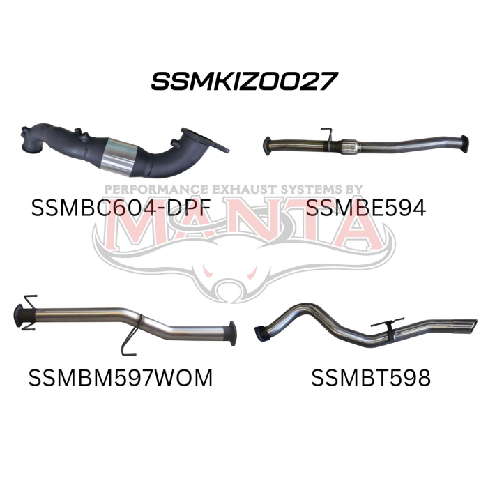 MANTA 4X4 ISUZU DMAX 3.0L 2017 - 2021 ALUMINISED/STAINLESS STEEL EXHAUST