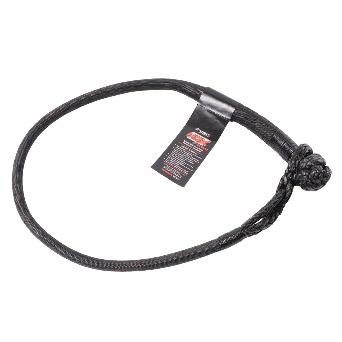 SABER OFFROAD 10,000KG Long HDX Soft Shackle with Technora Binding