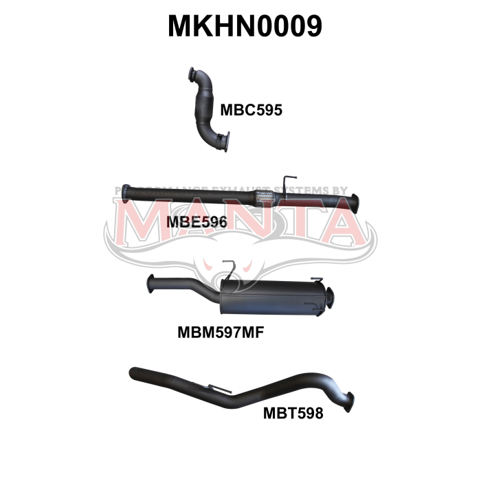 MANTA 4X4 HOLDEN COLORADO RG 2.8L JUNE 2012 AUGUST 2016 (NON DPF) ALUMINISED/STAINLESS STEEL  EXHAUST