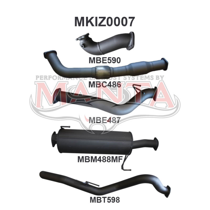 MANTA 4X4 ISUZU DMAX 3.0L 4JJ1TC (STYLESIDE, SHORT WHEELBASE) AUGUST 2010 MAY 2012  EXHAUST
