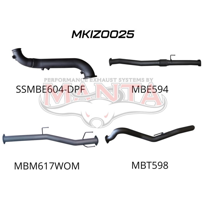 MANTA 4X4 ISUZU DMAX 3.0L 2021 - CURRENT ALUMINISED/STAINLESS STEEL EXHAUST