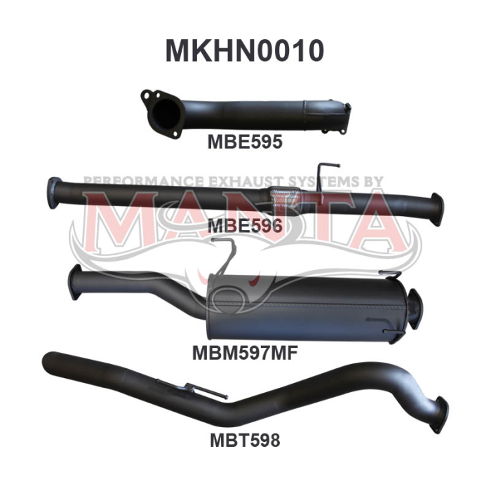 MANTA 4X4 HOLDEN COLORADO RG 2.8L JUNE 2012 AUGUST 2016 (NON DPF) ALUMINISED/STAINLESS STEEL  EXHAUST