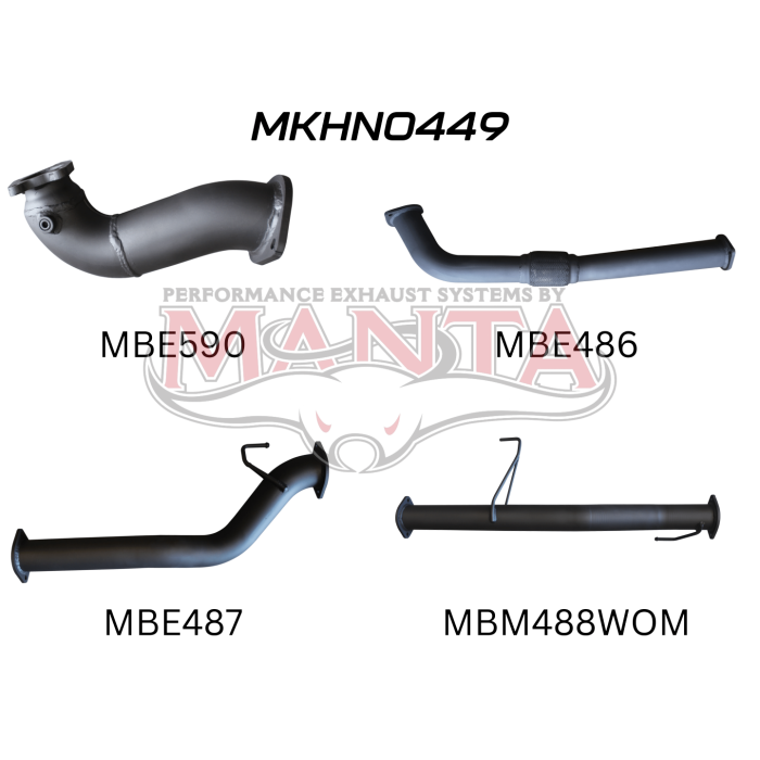 MANTA 4X4 HOLDEN COLORADO RC 3.0L 4JJ1TC (FACTORY STYLESIDE, SHORT WHEELBASE) AUGUST 2010 MAY 2012 ALUMINISED/STAINLESS STEEL  EXHAUST