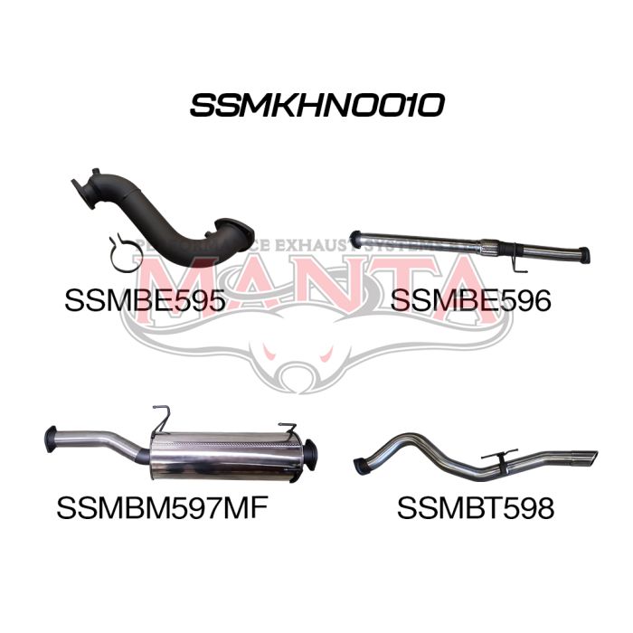 MANTA 4X4 HOLDEN COLORADO RG 2.8L JUNE 2012 AUGUST 2016 (NON DPF) ALUMINISED/STAINLESS STEEL  EXHAUST
