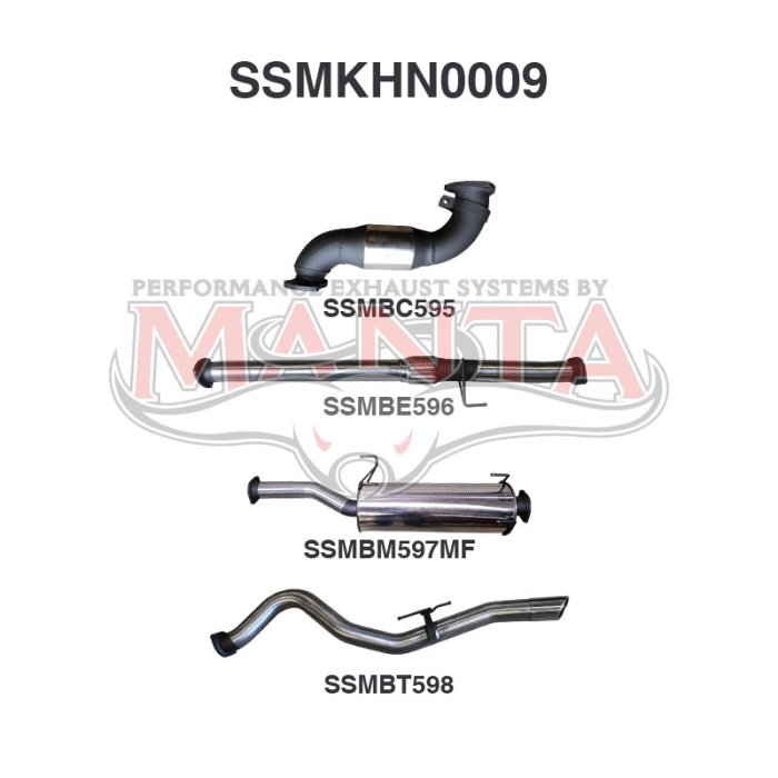 MANTA 4X4 HOLDEN COLORADO RG 2.8L JUNE 2012 AUGUST 2016 (NON DPF) ALUMINISED/STAINLESS STEEL  EXHAUST