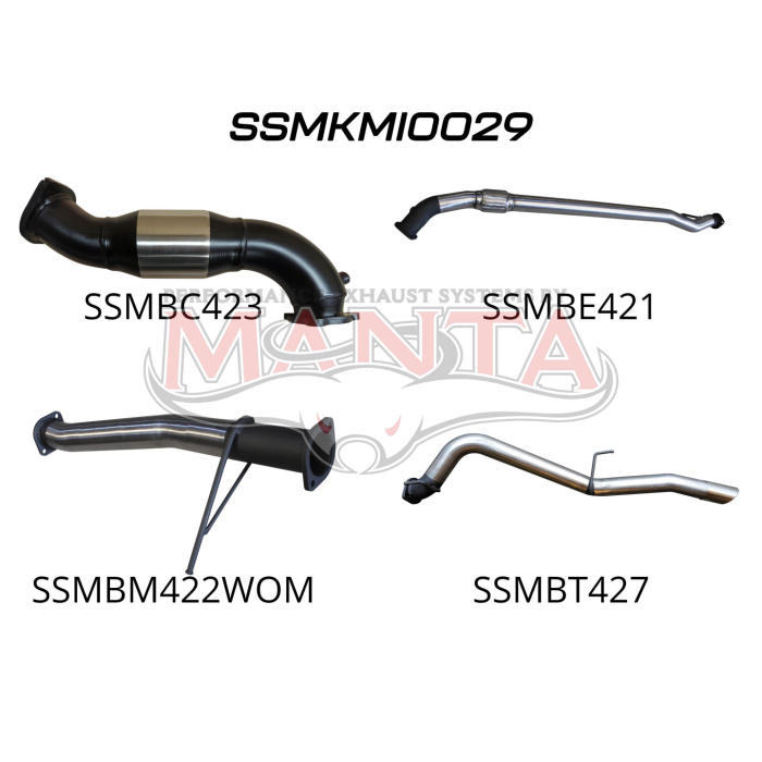 MANTA 4X4 MITSUBISHI TRITON MN 2.5L AUTO, 2008 - 2015 3" ALUMINISED/STAINLESS STEEL EXHAUST