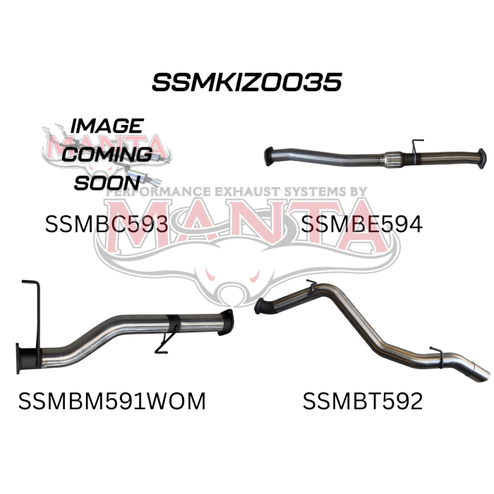 MANTA 4X4 ISUZU MU-X 3.0L NOV 2013 JAN 2017 (NO DPF) ALUMINISED/STAINLESS STEEL  EXHAUST