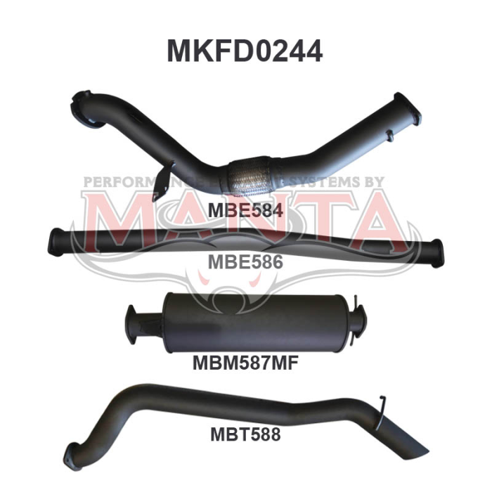 MANTA 4X4 FORD RANGER PX DUAL CAB 2.2L OCT 2011 SEP 2016 FORD RANGER ALUMINISED/STAINLESS STEEL  EXHAUST