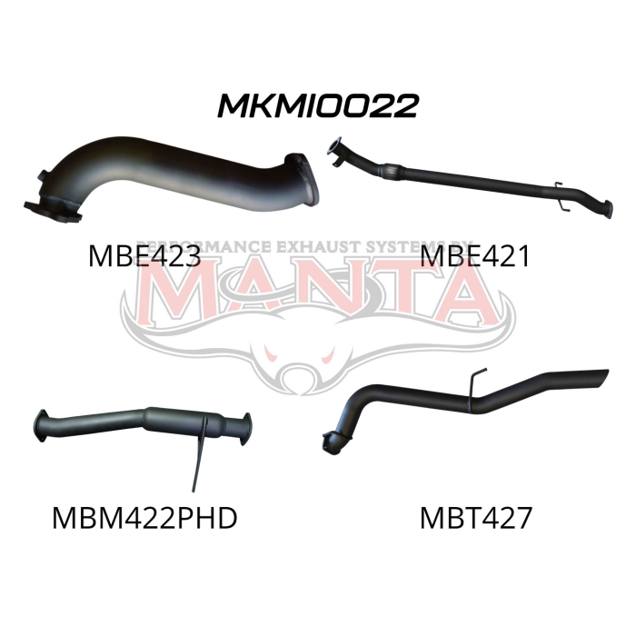 MANTA 4X4 MITSUBISHI TRITON MN 2.5L Manual, 2008 - 2015 3" ALUMINISED/STAINLESS STEEL EXHAUST
