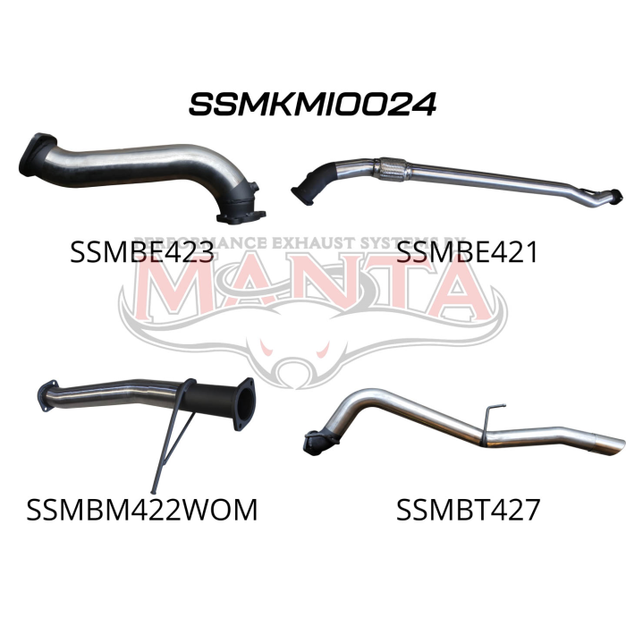 MANTA 4X4 MITSUBISHI TRITON MN 2.5L Manual, 2008 - 2015 3" ALUMINISED/STAINLESS STEEL EXHAUST