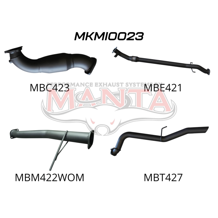 MANTA 4X4 MITSUBISHI TRITON MN 2.5L Manual, 2008 - 2015 3" ALUMINISED/STAINLESS STEEL EXHAUST