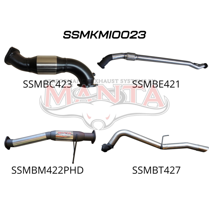 MANTA 4X4 MITSUBISHI TRITON MN 2.5L Manual, 2008 - 2015 3" ALUMINISED/STAINLESS STEEL EXHAUST