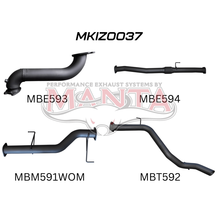 MANTA 4X4 ISUZU MU-X 3.0L NOV 2013 JAN 2017 (NO DPF) ALUMINISED/STAINLESS STEEL  EXHAUST