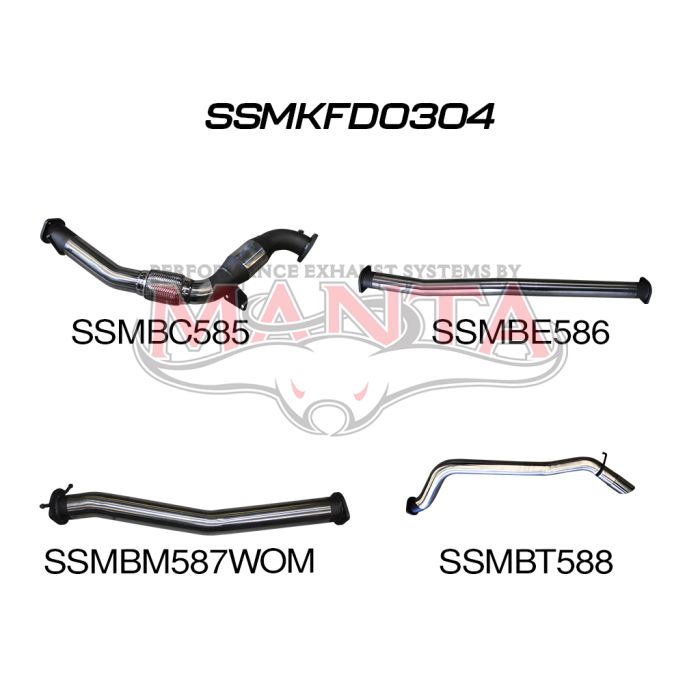 MANTA 4X4 FORD RANGER PX DUAL CAB 3.2L OCT 2011 - SEPTEMBER 2016  EXHAUST
