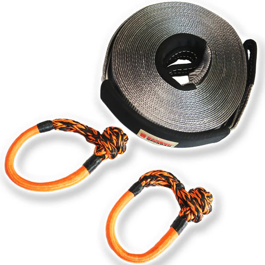 Carbon offroad Recovery Extension Strap and Soft Shackle's Combo