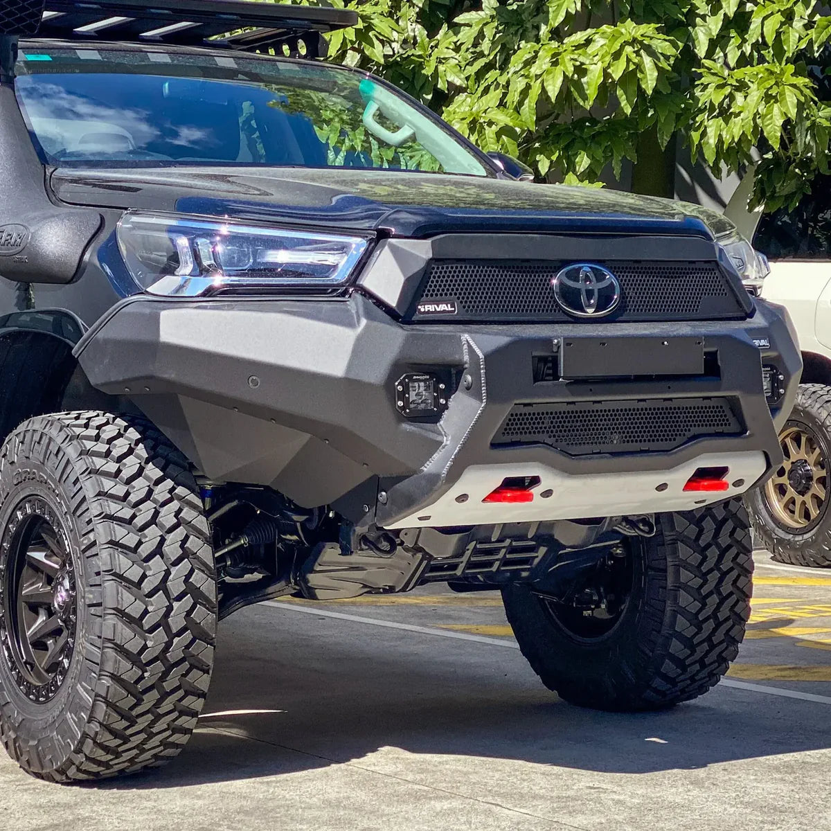 RIVAL 4X4 Aluminum Front Bar SUITS Toyota Hilux (05/2024-2025) with RIVAL LED Fog Lights (Set of 2)