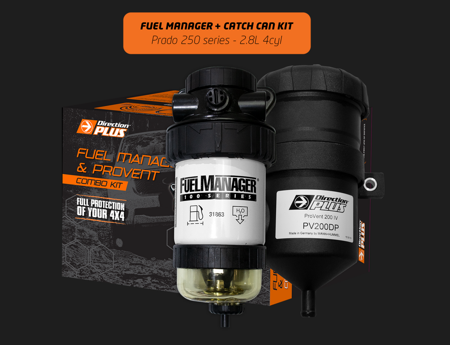 DIRECTION PLUS Fuel Manager Pre-Filter + Catch Can Kit TOYOTA PRADO 250 SERIES (FMPV668DPC)