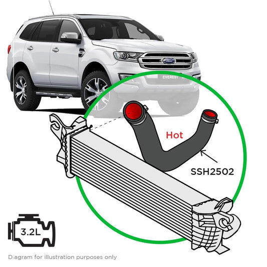 SAAS Silicone Intercooler Pipe Hot Side to suit Ford Everest UA-UA2 3.2L 2015-2020