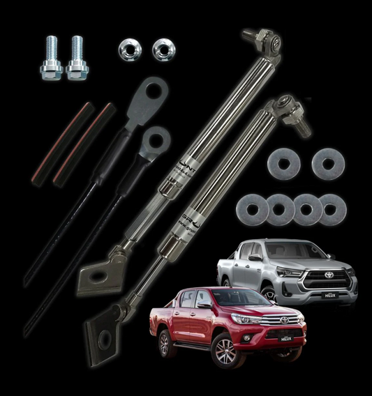 GRUNT 4X4 tailgate strut assist system stainless for Toyota Hilux & Rouge Models 2015-2023