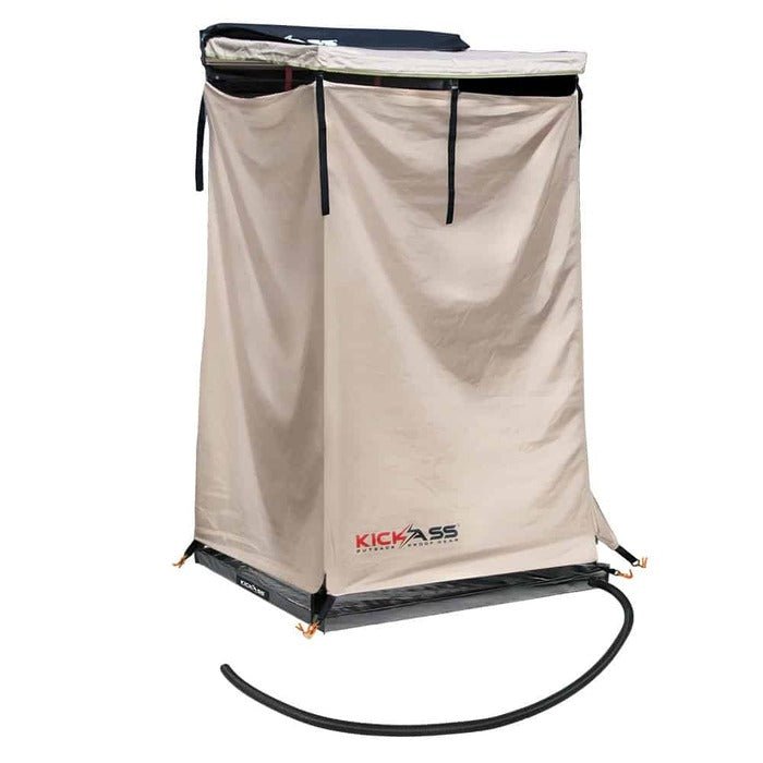 KICKASS Premium Shower Tent Bundle with Roof & Base