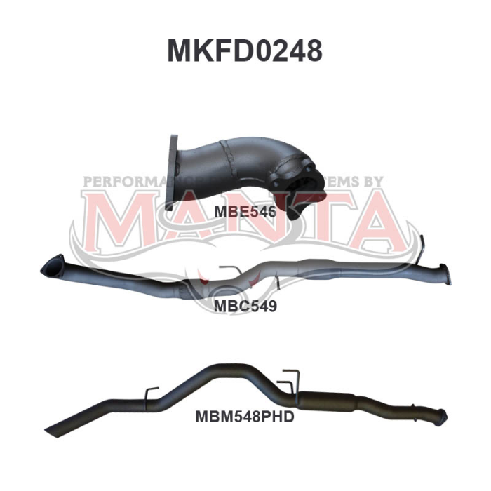 MANTA 4X4 FORD RANGER PJ, PK 3.0L CRD UTE (AUTO), 2006-2011  EXHAUST