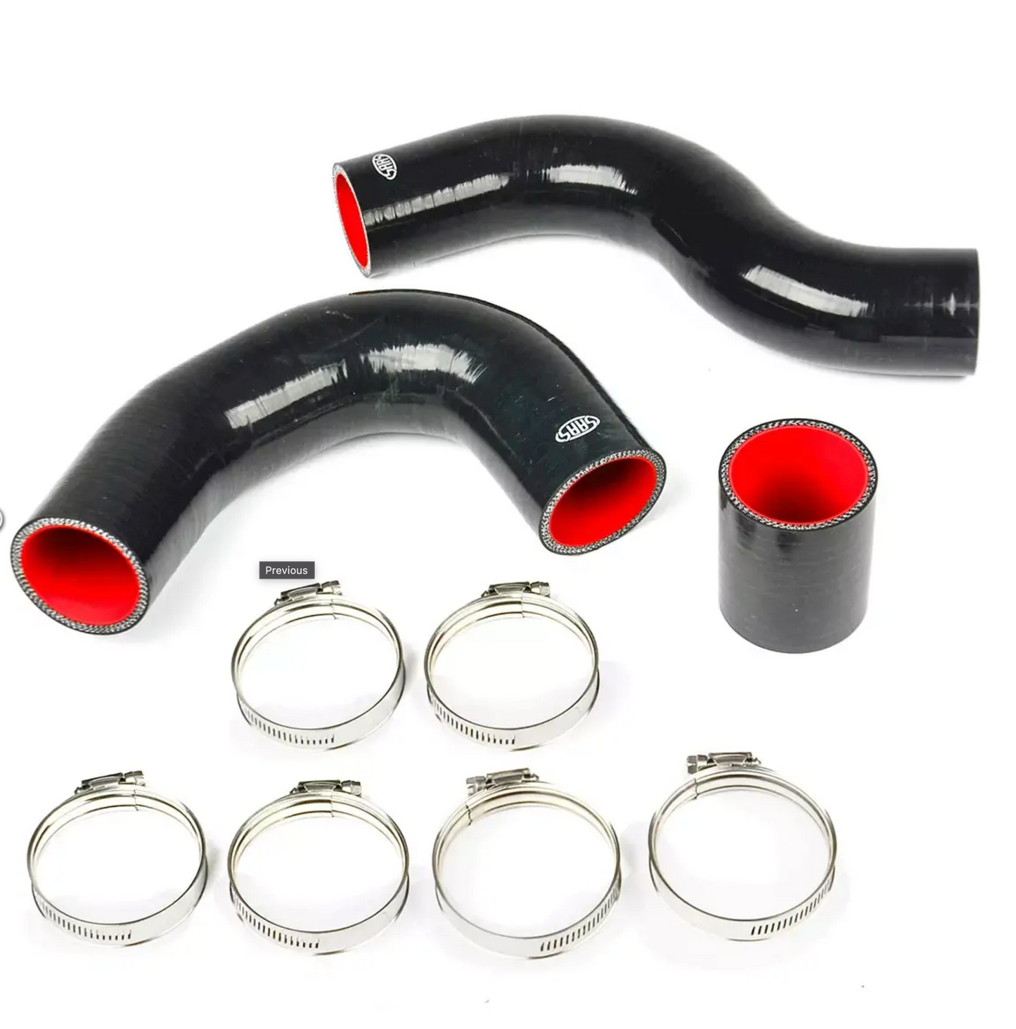 SAAS 3 Piece Silicone Intercooler Hose and Clamp Kit to suit Toyota Hilux 2.4L 2.8L 1GD 2GD