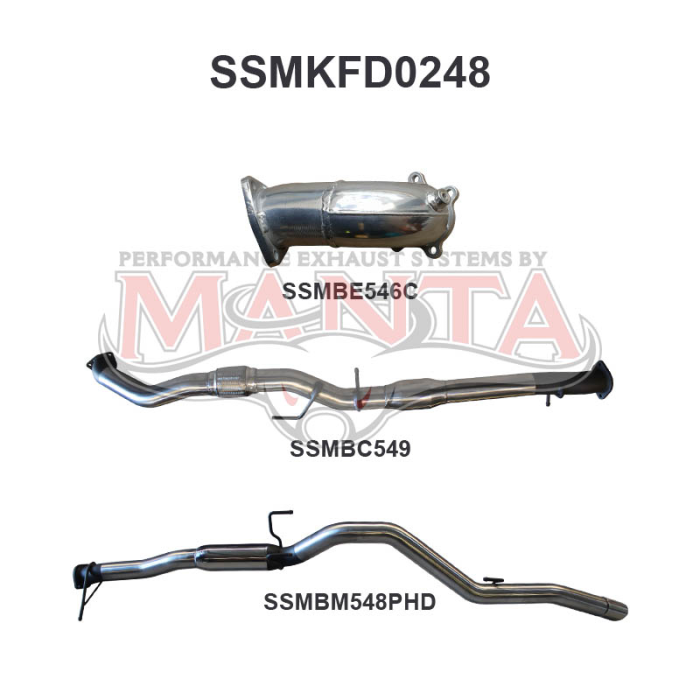 MANTA 4X4 FORD RANGER PJ, PK 3.0L CRD UTE (AUTO), 2006-2011  EXHAUST