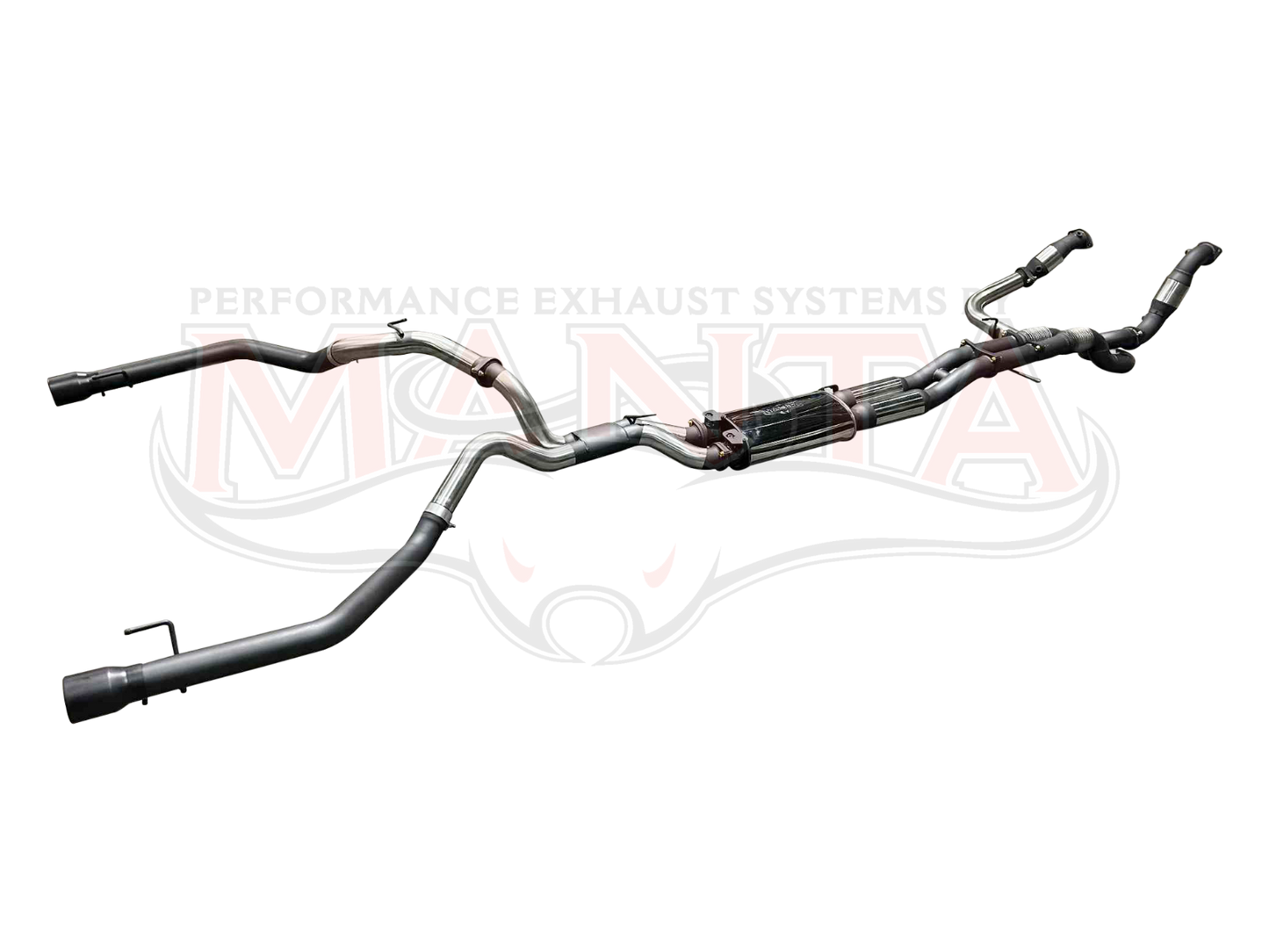 MANTA Next Gen Ranger Raptor V6 Twin 3in Turbo Back Exhaust with Hi-Flow Cats and Bimodal Integration (SSMKFD0321)