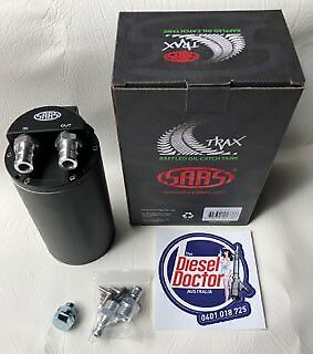SAAS BAFFLED OIL CATCH Can TANK Black 4x4 ST1003