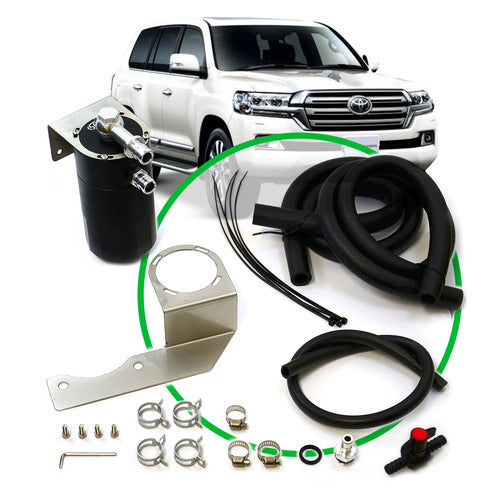 SAAS Oil Catch Tank Full Kit suit Landcruiser 200 Series 4.5L Black Anodised