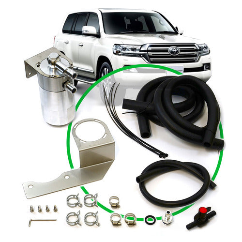 SAAS Oil Catch Tank Full Kit suit Landcruiser 200 Series 4.5L Polished Aluminium